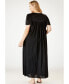 Plus Size Long Silky Lace-Trim Gown