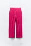 Creased-effect straight trousers