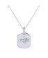 Leo Lion Design Sterling Silver Peridot Stone Diamond Tag Pendant Necklace