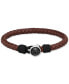ფოტო #1 პროდუქტის Men's Thad Classic Brown Leather Braided Bracelet