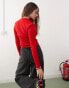 Фото #3 товара Noisy May zip through knitted top in red