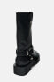 Flat biker ankle boots