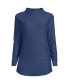 ფოტო #3 პროდუქტის Petite Cable Ottoman Relaxed Long Sleeve Funnel Neck Tunic