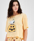 Фото #3 товара Juniors' Peanuts Halloween Crewneck Tee