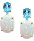 ფოტო #3 პროდუქტის Lab-Grown Opal (4-1/4 ct. t.w.) & Sky Blue Topaz (2-3/4 ct. t.w.) Drop Earrings in Sterling Silver