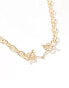 ASOS DESIGN necklace with double tbar detail in gold tone