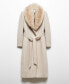 ფოტო #3 პროდუქტის Women's Faux Fur Collar Detachable Wool Coat