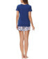 ფოტო #6 პროდუქტის Women's 2-Piece Short Sleeve Raglan Tee with Short Set