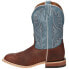 Фото #3 товара Tony Lama Pecan Bison Square Toe Cowboy Mens Blue, Brown Casual Boots 7955
