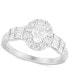 ფოტო #1 პროდუქტის Diamond Oval Halo Engagement Ring (1-1/2 ct. t.w.) in 14k White Gold