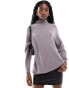 Фото #1 товара Glamorous – Weiter, hochgeschlossener Oversize-Pullover aus pilzfarbenem Strickmaterial