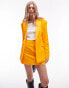 Topshop co-ord oversized linen blend blazer in mango Коричневый, 40 - фото #3