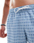 Фото #4 товара Hollister 7inch geometric printed swim shorts in blue