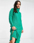 Фото #1 товара Pieces roll neck knitted midi dress in bright green