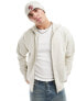 ONLY & SONS heavyweight zip through hoodie in stone Silberleinen, S - фото #1