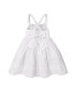 ფოტო #3 პროდუქტის Girls' Sleeveless Special Occasion Sun Dress with Bow Back Detail and Embroidery, Infant