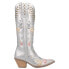 Dingo Poppy Floral Metallic Embroidery Studded Snip Toe Cowboy Womens Silver Ca
