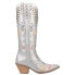 Фото #1 товара Dingo Poppy Floral Metallic Embroidery Studded Snip Toe Cowboy Womens Silver Ca