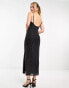 Miss Selfridge hotfix cami slip midi dress in black