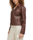 ფოტო #2 პროდუქტის Women's Classic Faux Leather Asymmetrical Moto Jacket