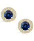 Sapphire (2 Ct. t.w.) and Diamond (1/2 Ct. t.w.) Halo Stud Earrings