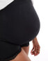 ASOS DESIGN Maternity 2 pack over the bump shorts with lace trim in black