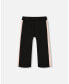 Big Girls Cropped Wide Leg Pant With Contrast Band Black