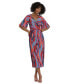 Фото #1 товара Women's Printed Raglan-Sleeve Wrap Dress
