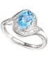 ფოტო #1 პროდუქტის Blue Topaz (1-3/8 ct. t.w.) & Diamond (1/4 ct. t.w.) Swirl Ring in 14k White Gold