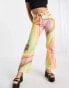 Фото #2 товара The Ragged Priest high waisted straight leg jeans in retro rainbow swirl denim