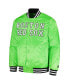 Men's Neon Green Boston Red Sox Cross Bronx Fashion Satin Full-Snap Varsity Jacket