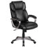 Фото #4 товара Mid-Back Black Leather Executive Swivel Chair With Padded Arms