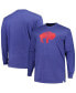 Фото #1 товара Men's Heather Royal Distressed Buffalo Bills Big and Tall Throwback Long Sleeve T-shirt