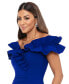Фото #6 товара Ruffled Ruched Scuba Fit & Flare Gown