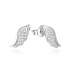 Beautiful silver earrings with zircons Angel wings AGUP2311L