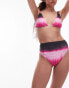 Фото #3 товара Topshop high waist high leg bikini bottom with ombre print in pink