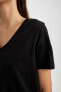 Kadın T-shirt Siyah W9578az/bk81