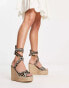 South Beach chunky wedge sandal in leopard