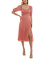 ფოტო #4 პროდუქტის Juniors' Crochet-Trim Tie-Back Midi Dress