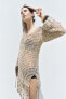 Фото #4 товара Платье-кафтан из кружева кроше с кисточками ZARA
