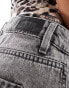 Stradivarius STR denim jort in dark washed grey grau, 44 - фото #3