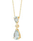 ფოტო #3 პროდუქტის Aquamarine Pear (1-1/2 ct. t.w.) & Diamond Accent Pendant Necklace in 14k Yellow Gold, 18"