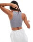 Фото #4 товара ONLY seamles ribbed crop top in washed grey