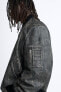 Фото #7 товара Куртка бомбер из кожи с эффектом старения ZARA Vintage-эффект