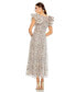 ფოტო #2 პროდუქტის Women's Embellished Ruffled Cap Sleeve A Line Dress