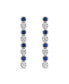 ფოტო #3 პროდუქტის Lab Grown Blue and White Sapphire Bezel Set Drop Earrings in Sterling Silver