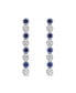 ფოტო #3 პროდუქტის Lab Grown Blue and White Sapphire Bezel Set Drop Earrings in Sterling Silver