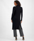 ფოტო #2 პროდუქტის Women's Ribbed Open-Front Side-Slit Duster