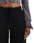 Noisy May high waist wide leg ripple texture trousers in black