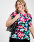 Фото #2 товара Plus Size Gathered-Waist Top, Created for Macy's